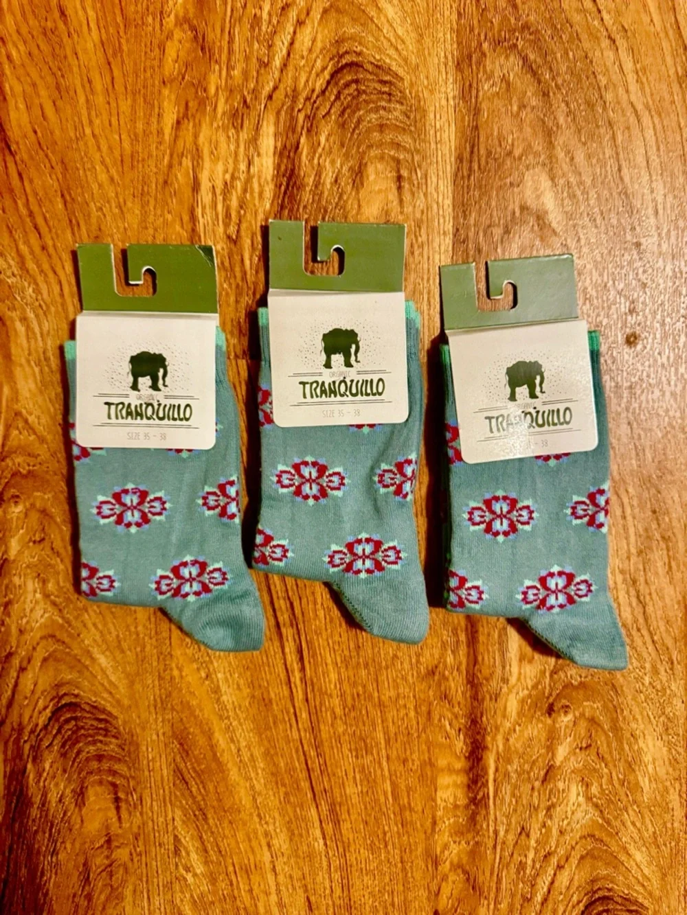 Tranquillo Organic Cotton Women’s Floral Patterned Socks - Pack of 3- NWT